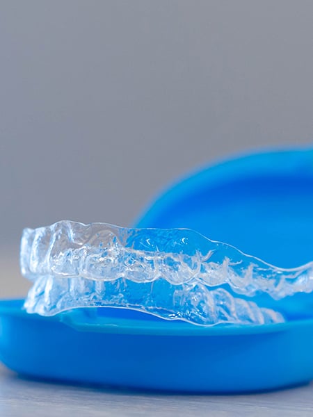 Clear aligners used for adult teeth straightening