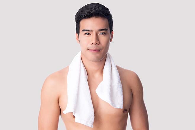 improve-bite-handsome-man-bath-sexy-naked-skincare-oral-health-smile