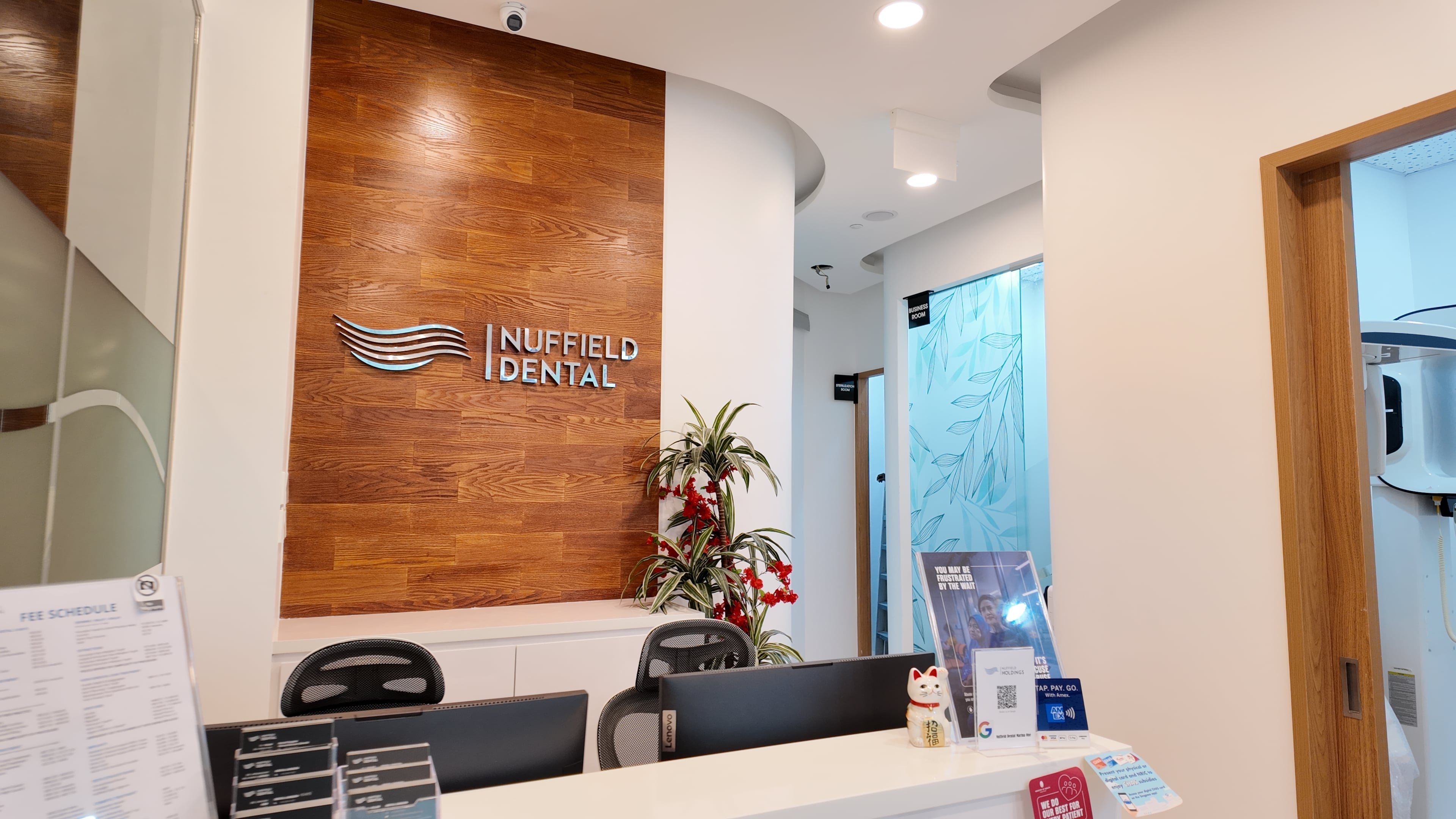 Reception area at Nuffield Dental Marina One, Singapore.