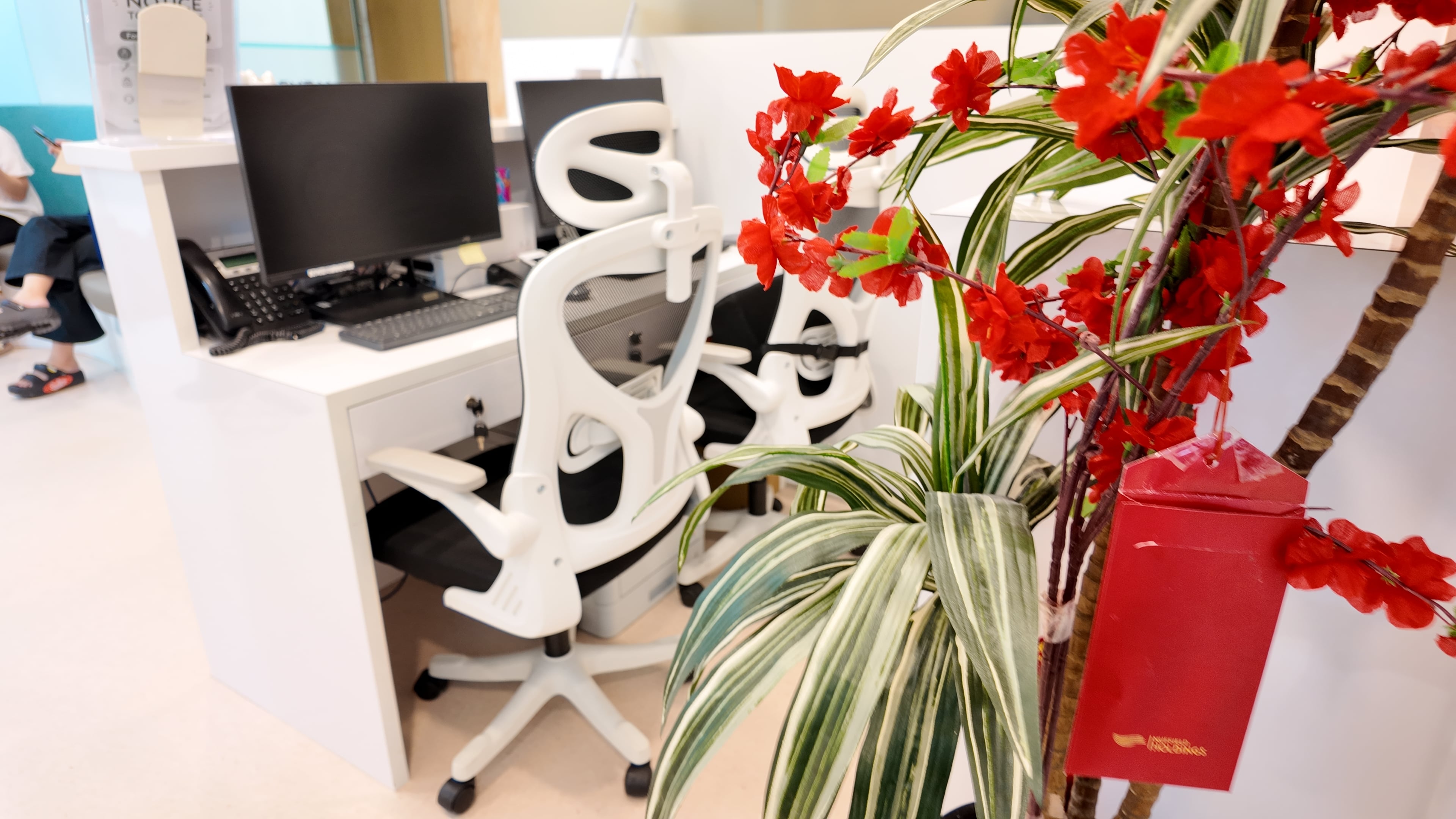 Reception desk at Nuffield Dental Marina One, Singapore.