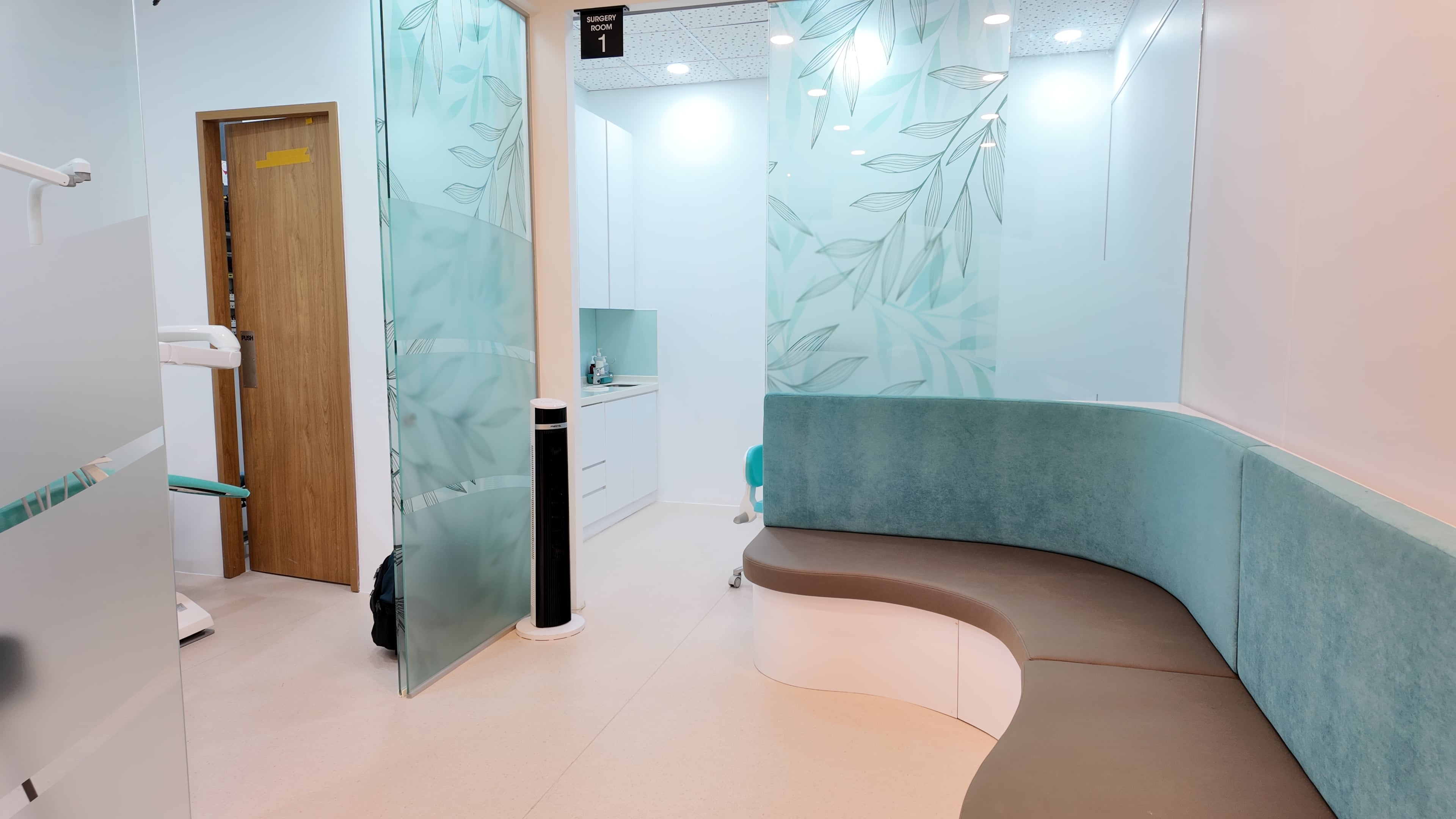 Waiting area pantry at Nuffield Dental Marina One, Singapore.
